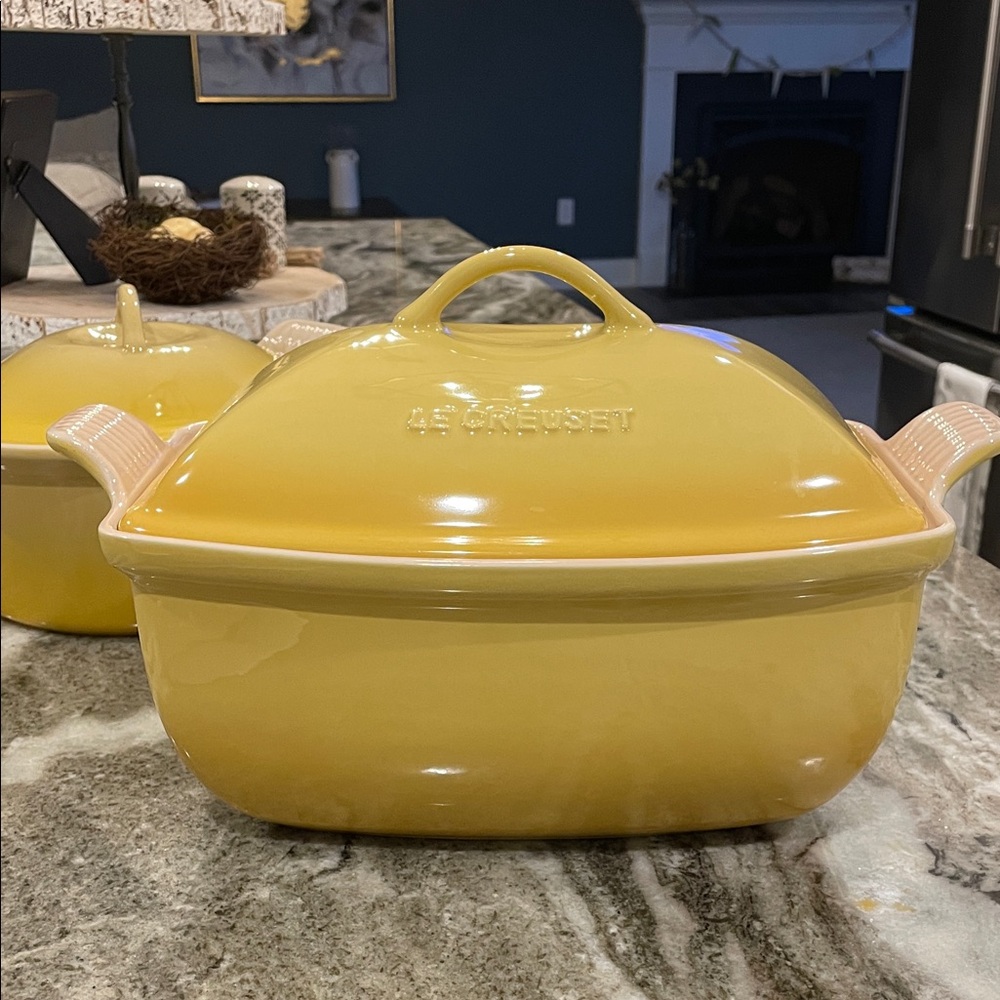 Le Creuset Mustard Yellow Stoneware Casserole